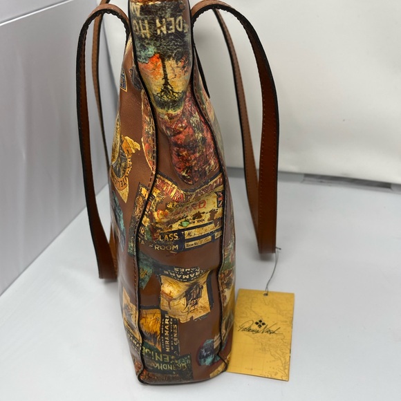 Patricia Nash Vintage Travel Viana Print Brown Tote Bag - Picture 4 of 6